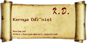 Kernya Dániel névjegykártya