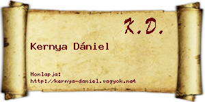 Kernya Dániel névjegykártya